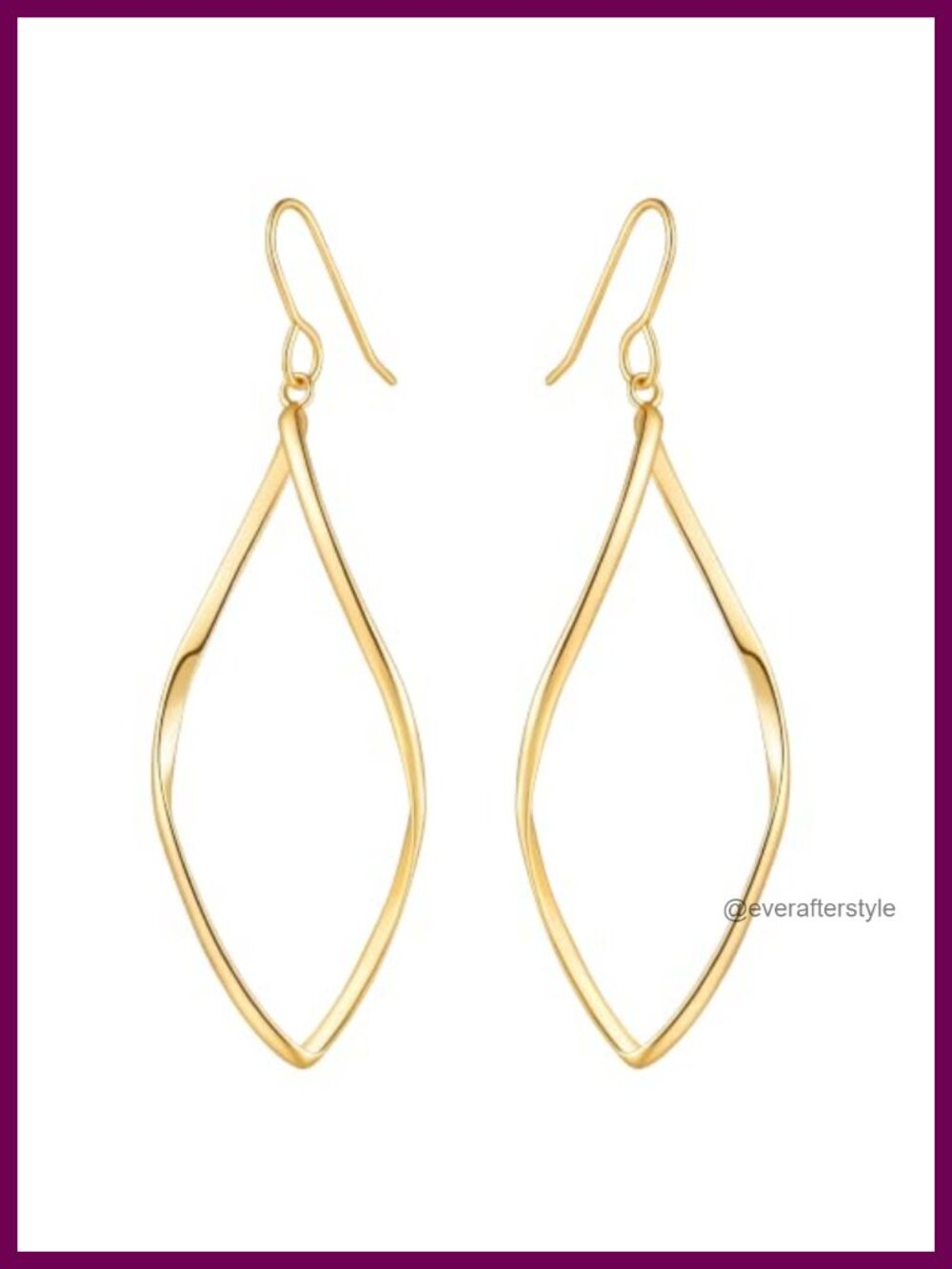 14K Gold Plated Large Hoop Earrings for Women Lightweight Dangle
